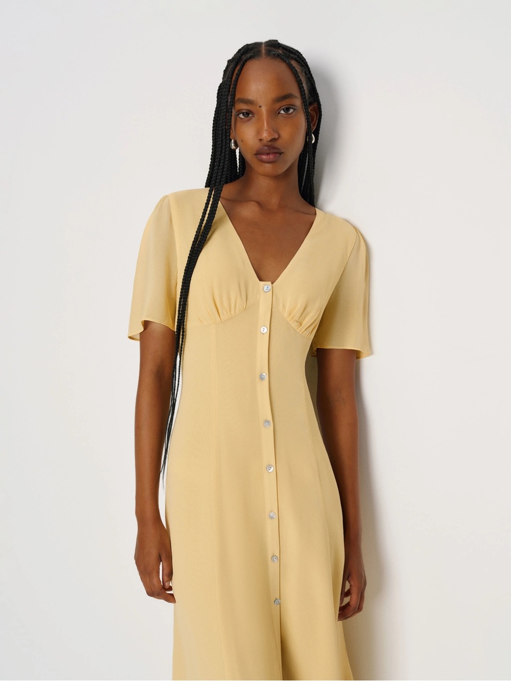 NWOT Reformation Lise Dress Yellow - Size 8 - Picture 2 of 8